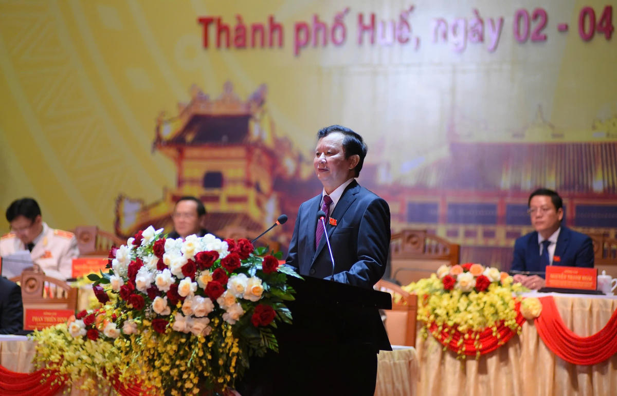 Ông Lê Trường Lưu, Bí thư Thành ủy Huế phát biểu khai mạc tại đại hội. Ảnh: BTC.