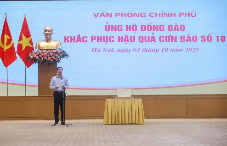 Phó Chủ nhiệm VPCP Phạm Mạnh Cường phát biểu tại sự kiện. Ảnh: VGP/Nhật Bắc.