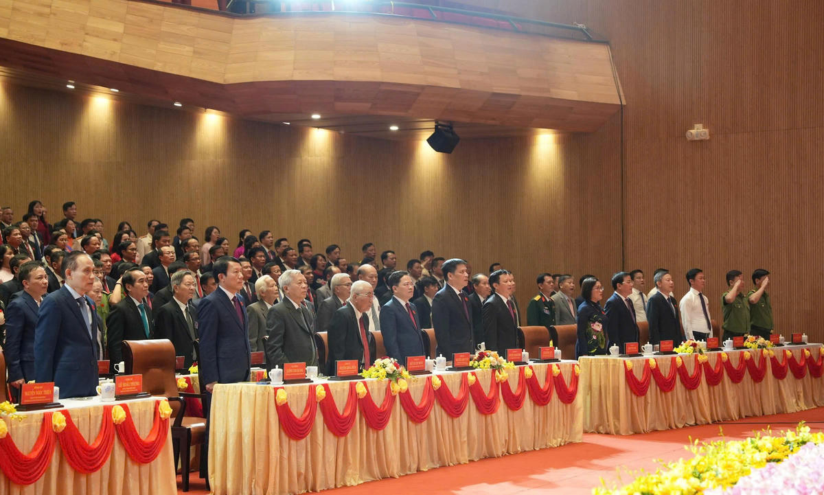 Đại tướng Lương Tam Quang, Bộ trưởng Bộ Công an dự và phát biểu chỉ đạo tại đại hội. Ảnh: BTC.