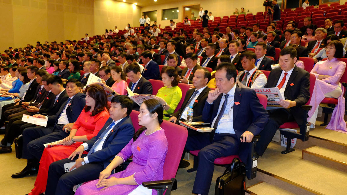 Các đại biểu tham dự Đại hội Đảng bộ tỉnh Gia Lai nhiệm kỳ 2025-2020