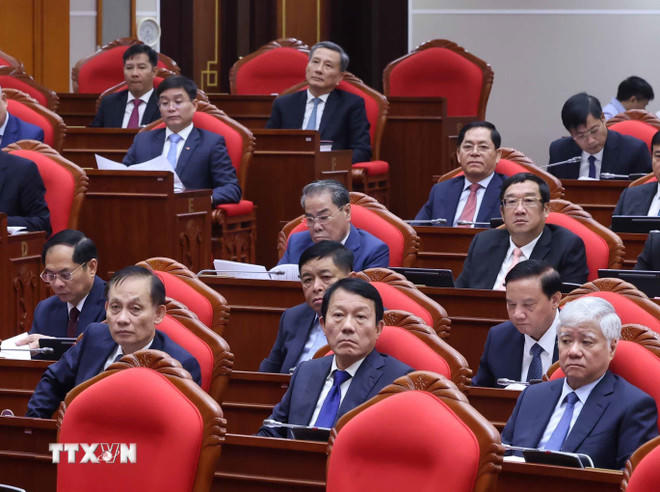 Các đại biểu dự Hội nghị lần thứ mười ba, Ban Chấp hành Trung ương Đảng khóa XIII. (Ảnh: Doãn Tấn/TTXVN)