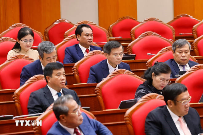 Các đại biểu dự Hội nghị lần thứ mười ba, Ban Chấp hành Trung ương Đảng khóa XIII. (Ảnh: Doãn Tấn/TTXVN)