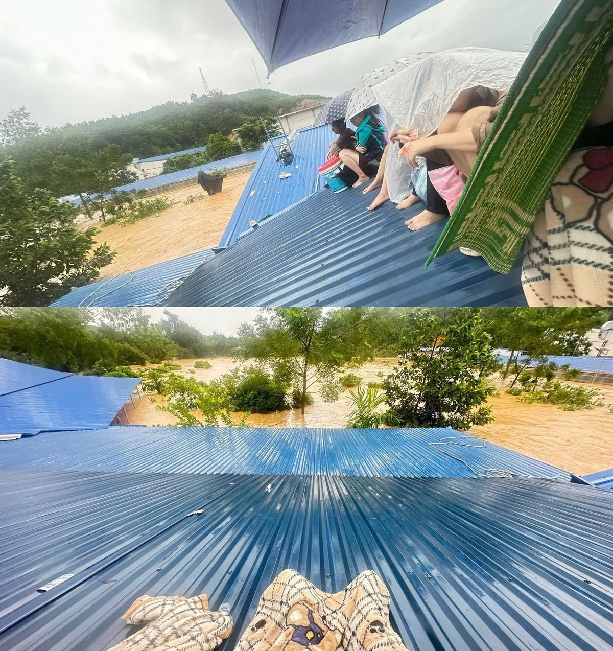 Thái Nguyên: Đường phố biến thành sông, ô tô chìm nghỉm trong nước