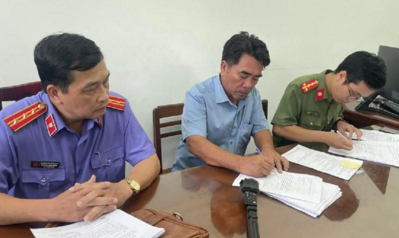 Đối tượng Nguyễn Văn Tòng tại cơ quan Công an. Ảnh: Công an cung cấp.