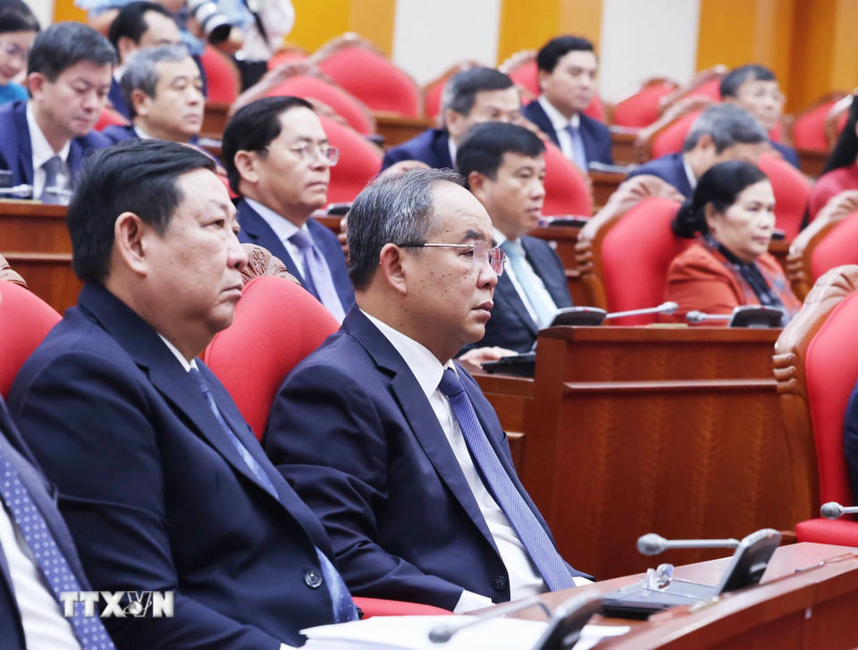 Các đại biểu tham dự phiên bế mạc Hội nghị lần thứ 13 Ban Chấp hành Trung ương Đảng khóa XIII. (Ảnh: Thống Nhất/TTXVN)