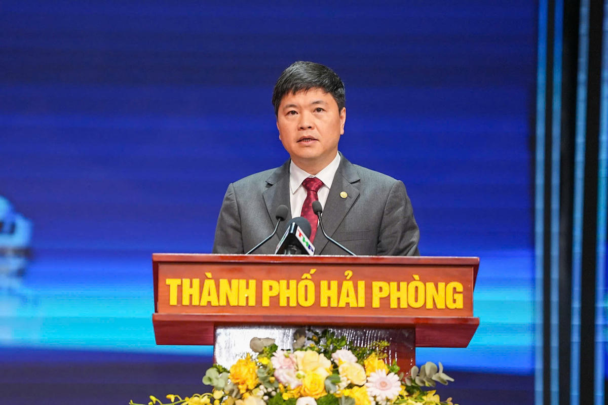 Phó Chủ tịch UBND TP Hải Phòng Hoàng Minh Cường phát biểu tại sự kiện. Ảnh: PT. 
