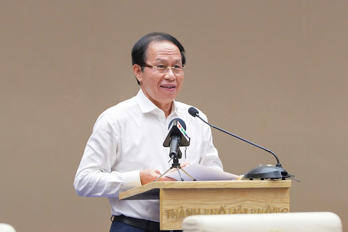 Bí thư Thành ủy Hải Phòng Lê Tiến Châu phát biểu tại Hội nghị Thành ủy kiểm điểm tình hình thực hiện nhiệm vụ 9 tháng; nhiệm vụ trọng tâm 3 tháng cuối năm 2025. Ảnh: ĐT. 