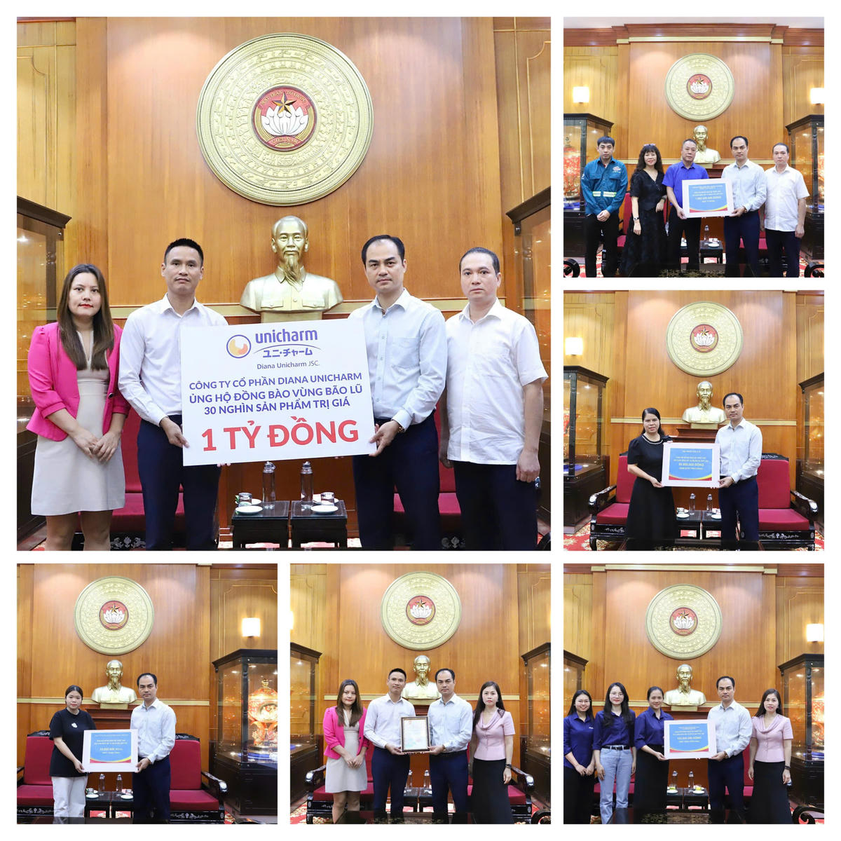 Ủy ban Trung ương MTTQ Việt Nam tiếp nhận ủng hộ và trao Thư cảm ơn của Chủ tịch UBTƯ MTTQ Việt Nam Đỗ Văn Chiến tới các tổ chức, cá nhân ủng hộ đồng bào bị ảnh hưởng bởi thiên tai, bão lũ. Ảnh: Minh Hiển