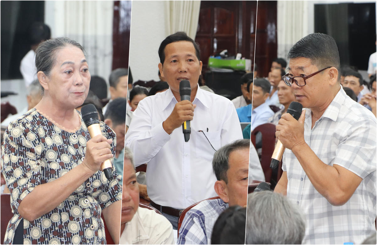 Các cử tri phát biểu ý kiến, kiến nghị. (ảnh: A.H)