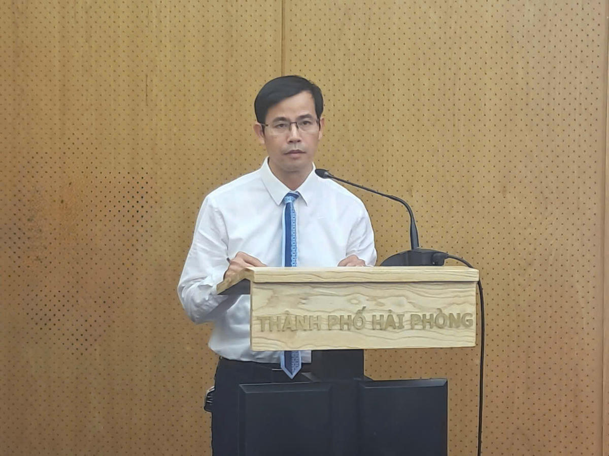 Ông Vũ Đại Thắng, Phó Giám đốc Sở Khoa học và Công nghệ TP Hải Phòng phát biểu khai mạc. Ảnh: PT.&nbsp;