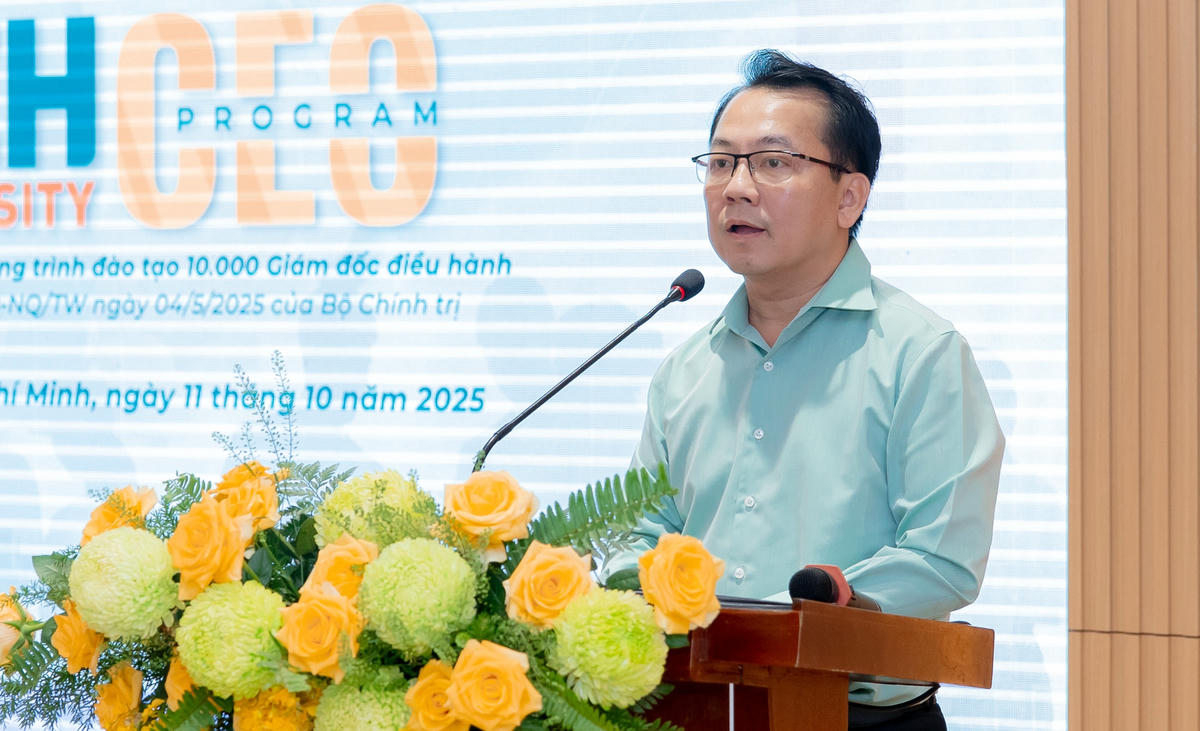 Ông Nguyễn Anh Đức, Phó Giám đốc Sở Công Thương TP Hồ Chí Minh phát biểu tại sự kiện. Ảnh: T.K