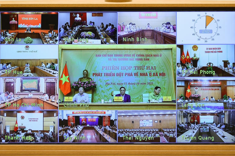 Các địa phương tham dự trực tuyến phiên họp. Ảnh: Nhật Bắc.