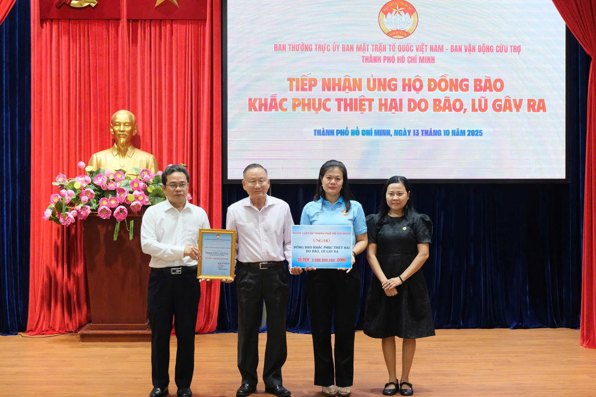 TP Hồ Chí Minh: Tiếp nhận hơn 6 tỷ đồng ủng hộ đồng bào bị ảnh hưởng bởi thiên tai
