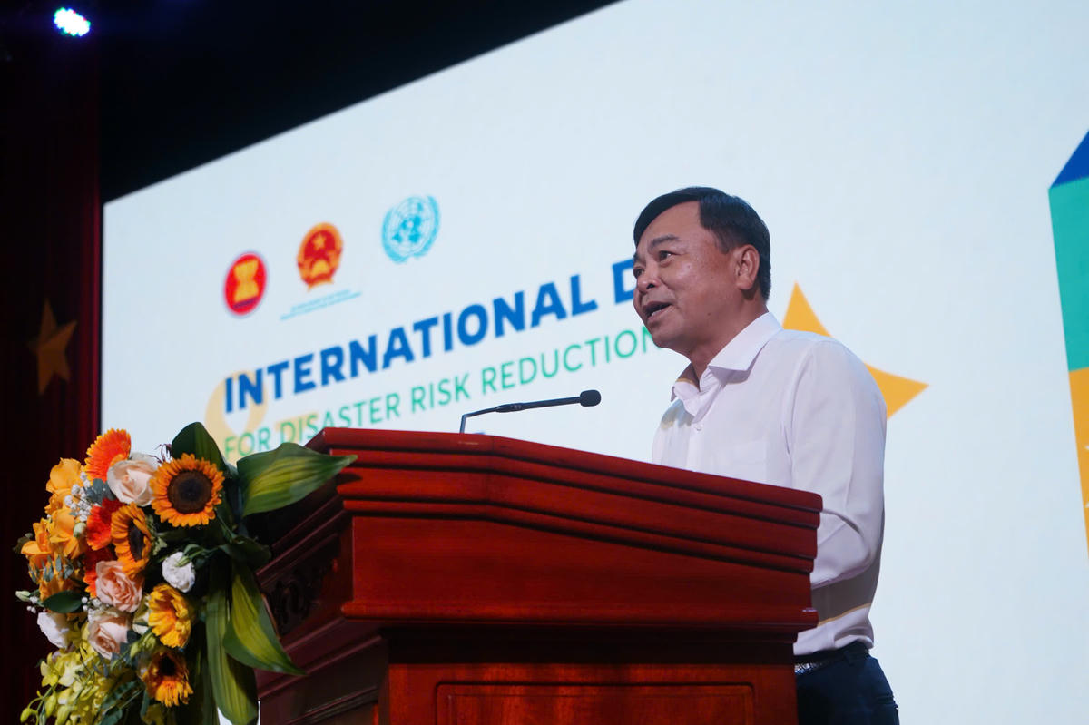 Thứ trưởng Bộ Nông nghiệp và Môi trường Nguyễn Hoàng Hiệp phát biểu tại buổi lễ. Ảnh:NH