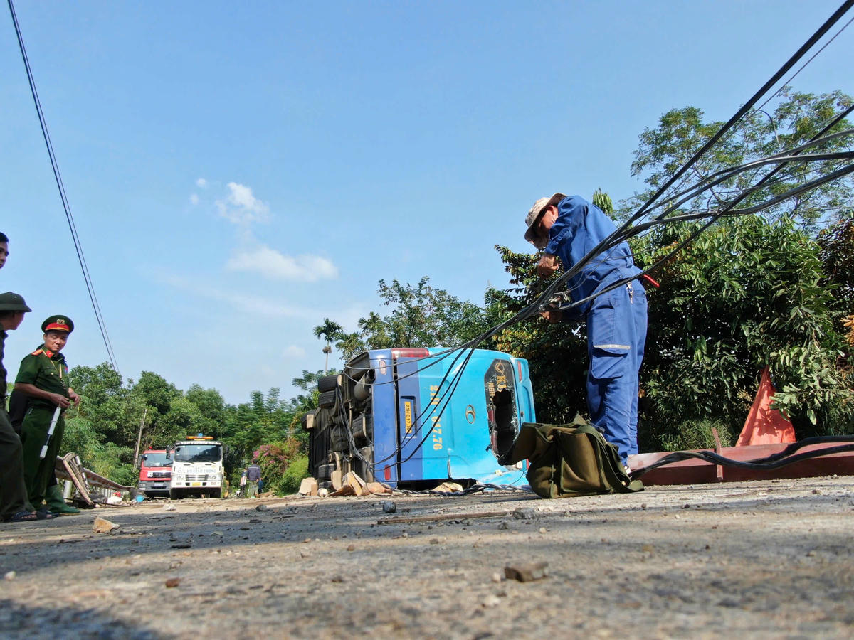 Hiện trường vụ tai nạn. Ảnh: Hà Thắng.