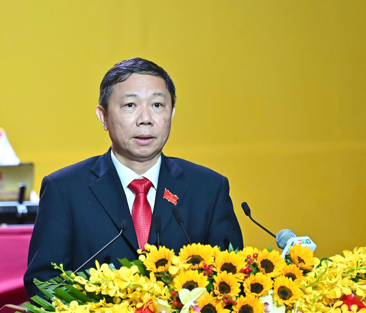 Trưởng Ban Tuyên giáo và Dân vận Thành ủy TP Hồ Chí Minh Dương Anh Đức phát biểu tại phiên trù bị đại hội. Ảnh: BTC.