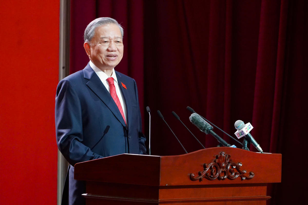 Tổng Bí thư Tô Lâm phát biểu tại Đại hội. Ảnh: Đ.H.