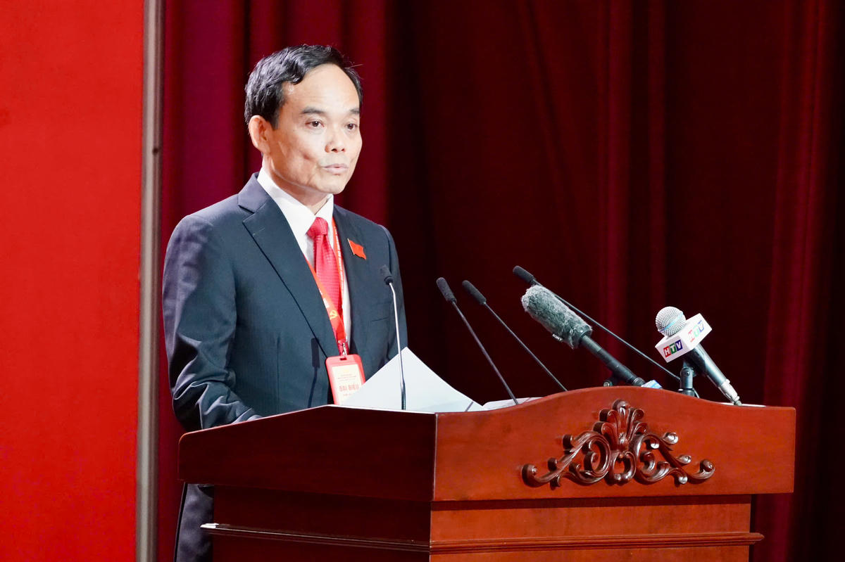 Sáng 14/10, ông Trần Lưu Quang, Bí thư Thành ủy TP Hồ Chí Minh đã có bài phát biểu khai mạc Đại hội đại biểu Đảng bộ TP Hồ Chí Minh lần thứ I. Ảnh: Đ.H.