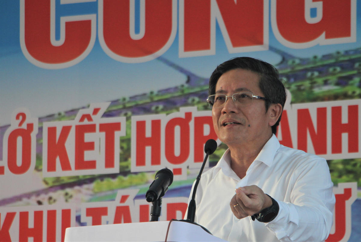 Ông Trần Nam Hưng, Phó Chủ tịch UBND TP Đà Nẵng phát biểu tại lễ khởi công. Ảnh: Chí Đại.