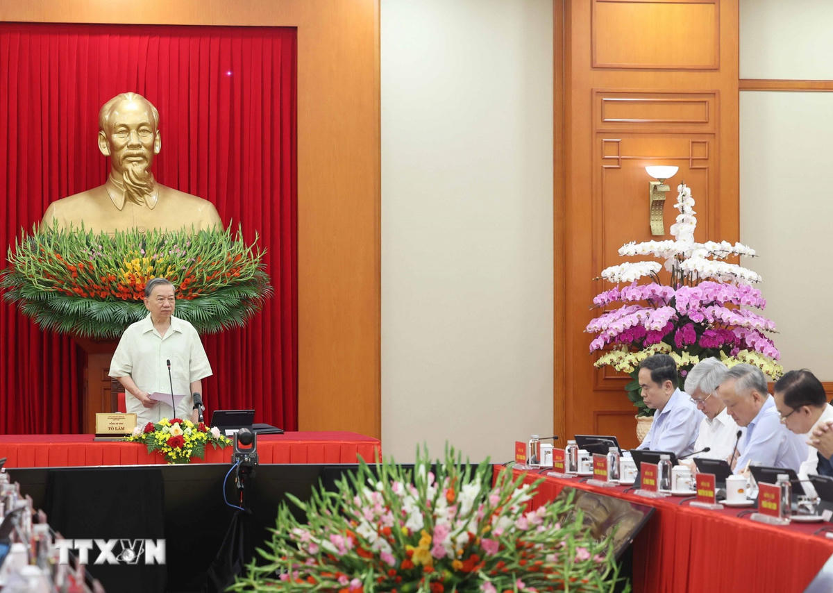 Tổng Bí thư Tô Lâm chủ trì phiên họp (Ảnh: Thống Nhất/TTXVN)