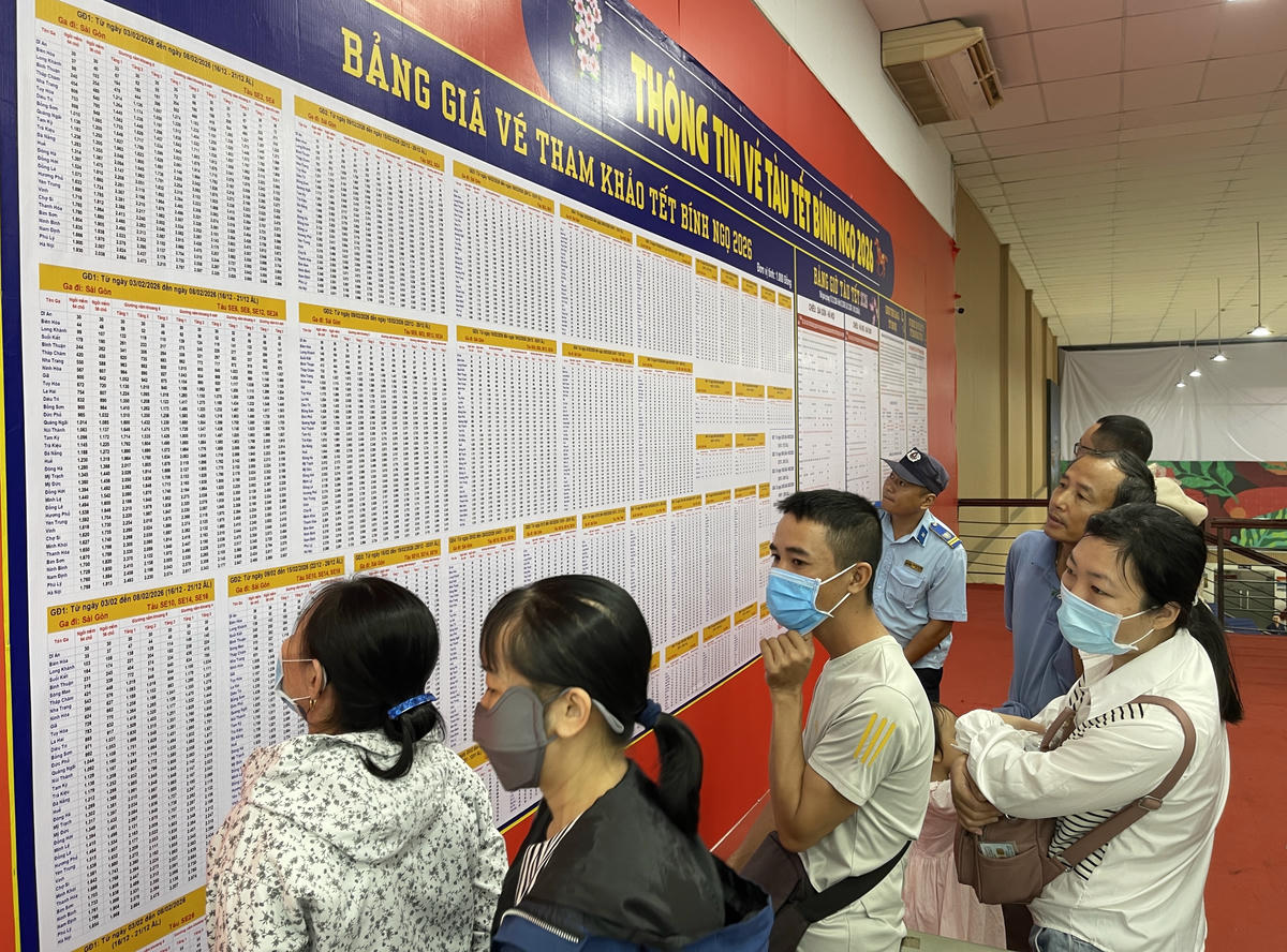 Người dân vẫn đang chờ đợi, nghe ngóng thông tin giá vé tàu Tết. 	Ảnh Đ.Xá