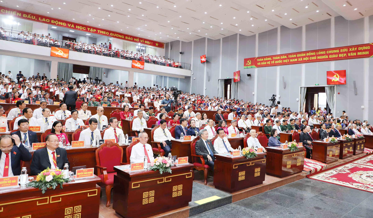 Các đại biểu tham dự Đại hội Đại biểu Đảng bộ tỉnh Cà Mau. Ảnh BTC. 