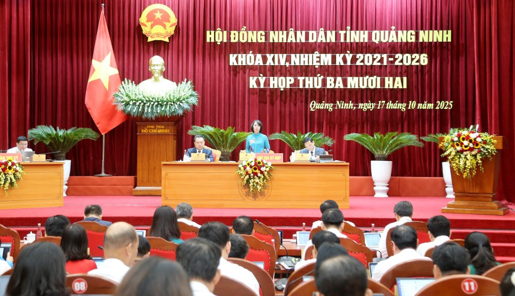 Kỳ họp thứ 32 - kỳ họp chuyên đề HĐND tỉnh tiến hành thảo luận tại hội trường. Ảnh: Thu Chung.
