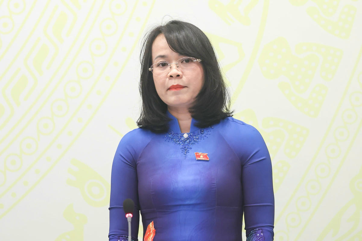 Bà Phạm Thị Hồng Yến trả lời báo chí (Ảnh: Quang Vinh)