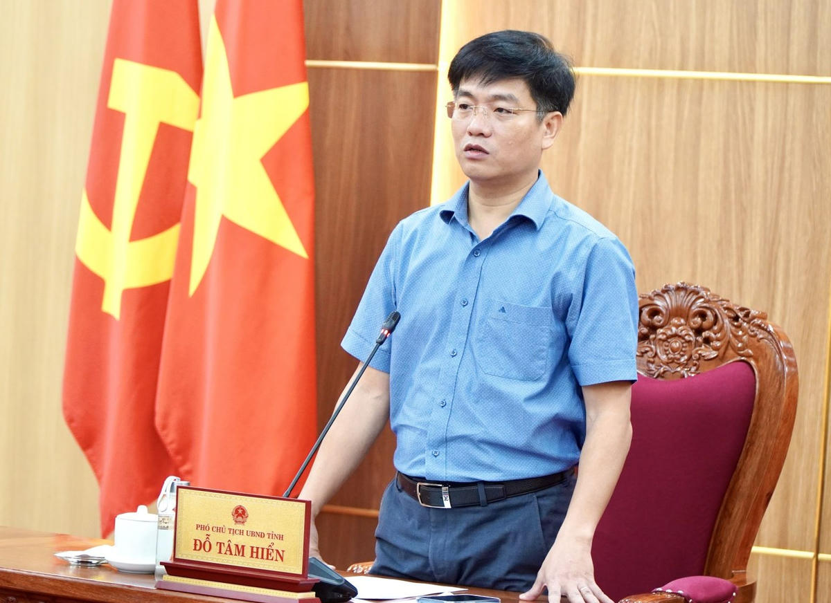 Ông Đỗ Tâm Hiển, Phó Chủ tịch UBND tỉnh Quảng Ngãi phát biểu tại buổi làm họp. Ảnh: CV.