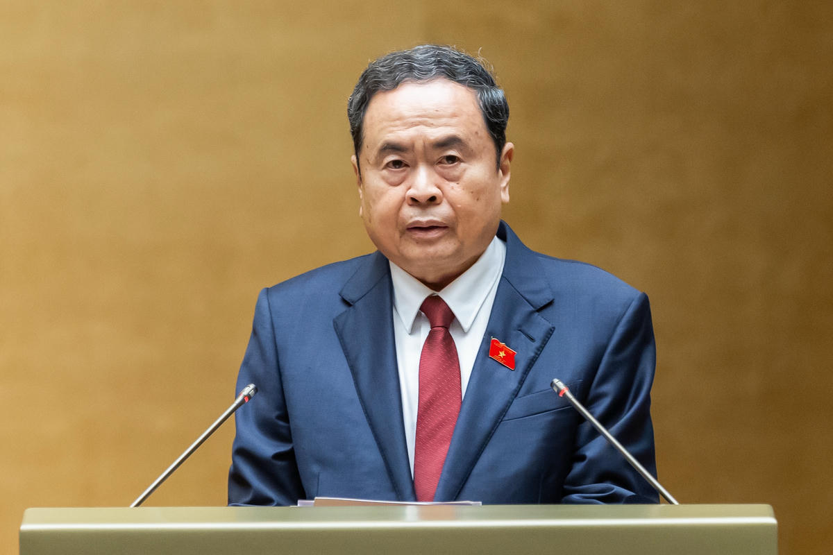 Chủ tịch Quốc hội Trần Thanh Mẫn phát biểu khai mạc kỳ họp (Ảnh: Quang Vinh)