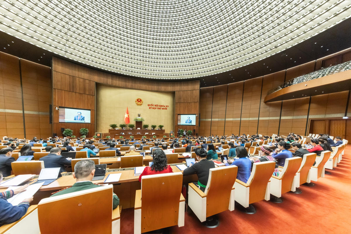 Quang cảnh phiên khai mạc kỳ họp thứ 10, Quốc hội khóa XV. Ảnh: Quang Vinh.