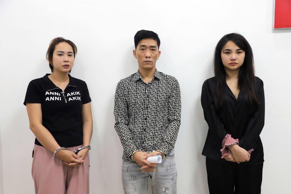 Các đối tượng: Bình, Dũng, Hương (Từ trái qua). Ảnh: CAT Lào Cai.