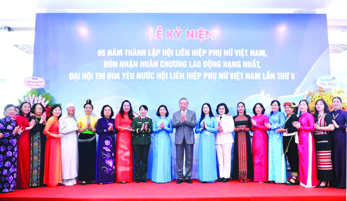 Tổng Bí thư Tô Lâm dự lễ kỷ niệm 95 năm thành lập Hội Liên hiệp Phụ nữ Việt Nam, 20/10/2025.