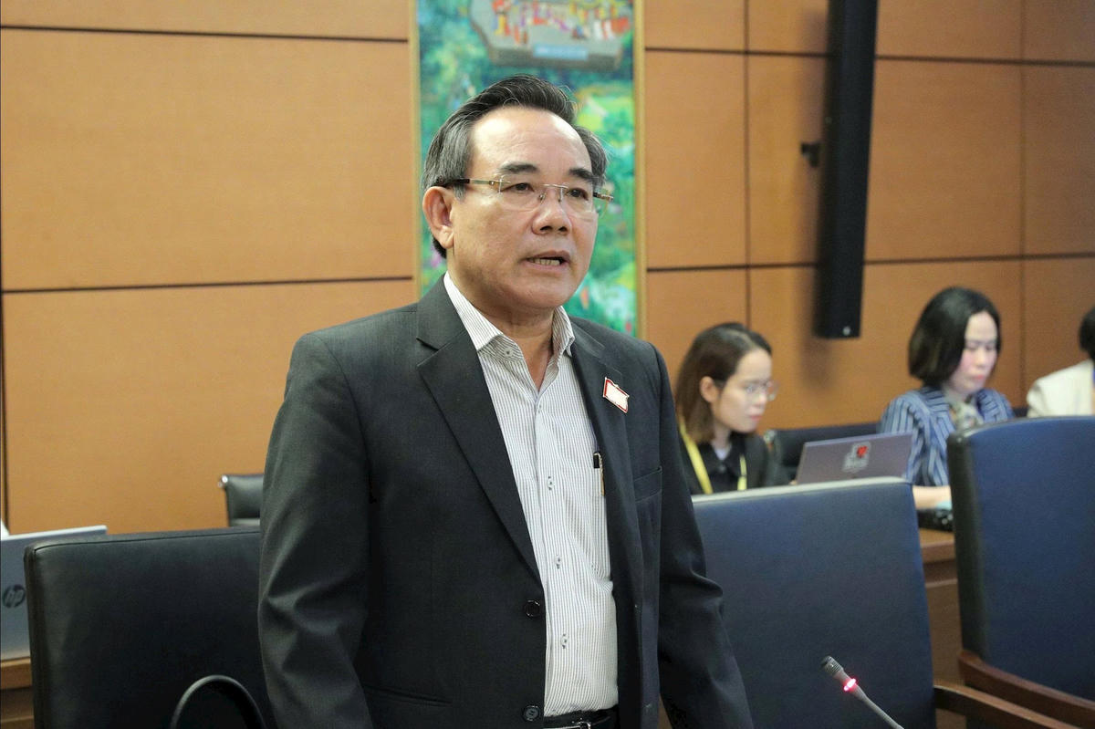 Đại biểu Lê Hữu Trí (Khánh Hòa) phát biểu. Ảnh: Hồ Long