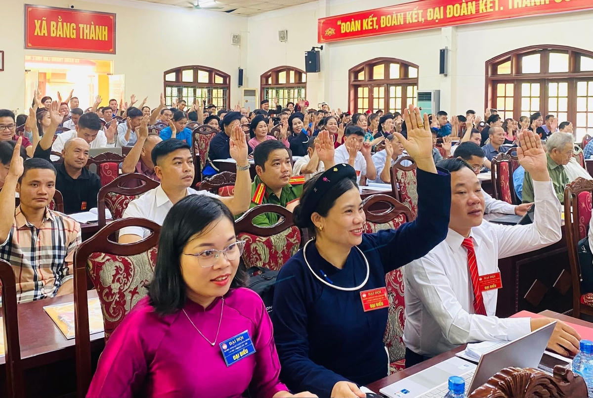 Các đại biểu hiệp thương Ủy ban MTTQ xã Bằng Thành, nhiệm kỳ 2025 - 2030. Ảnh: Thu Huệ.