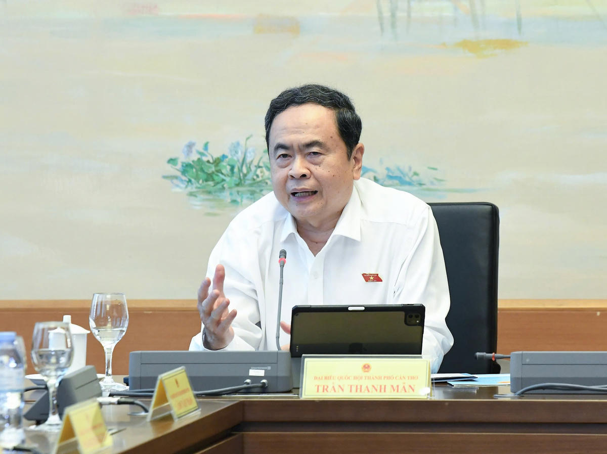 Chủ tịch Quốc hội Trần Thanh Mẫn phát biểu tại tổ (Ảnh: Quang Vinh)