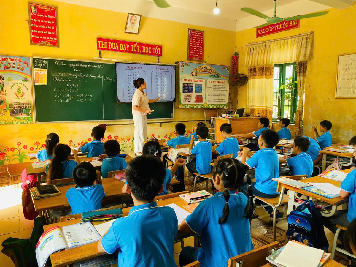 Một tiết học tại trường Tiểu học Khánh Lợi, xã Khánh Thiện đầu năm học 2025 - 2026. Ảnh: Sở GDĐT Ninh Bình