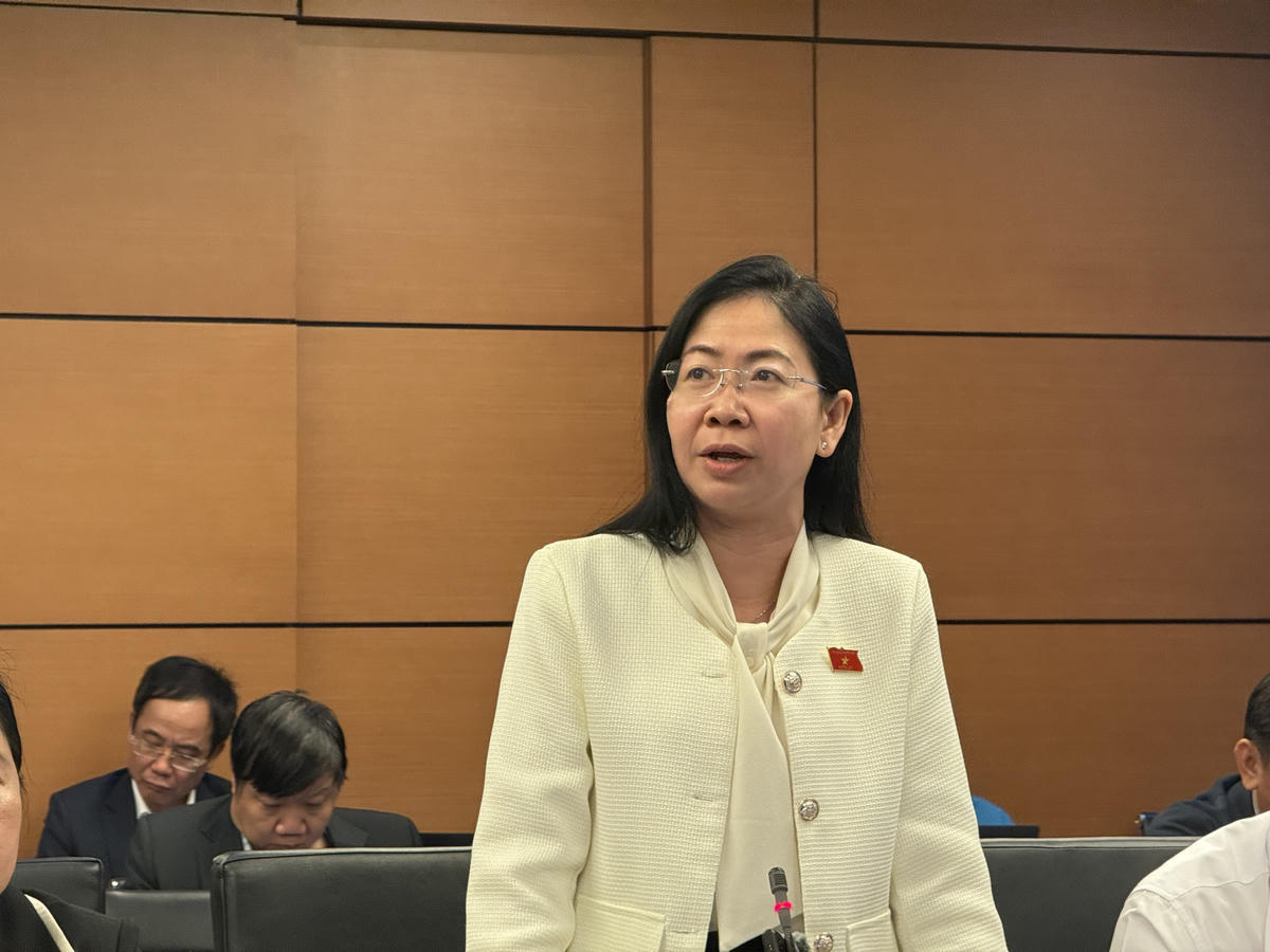 Bà Phan Thị Thanh Phương phát biểu (Ảnh: Quang Vinh)