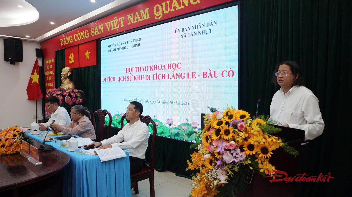 Ông Nguyễn Minh Nhựt - Phó Giám đốc Sở Văn hóa và Thể thao TP Hồ Chí Minh chủ trì hội thảo. Ảnh: H.Phúc.