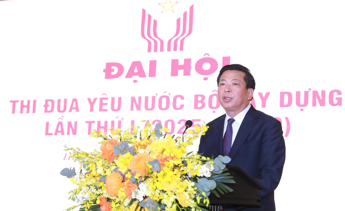 Bộ trưởng Bộ Xây dựng Trần Hồng Minh phát biểu tại Đại hội- Ảnh: H.L