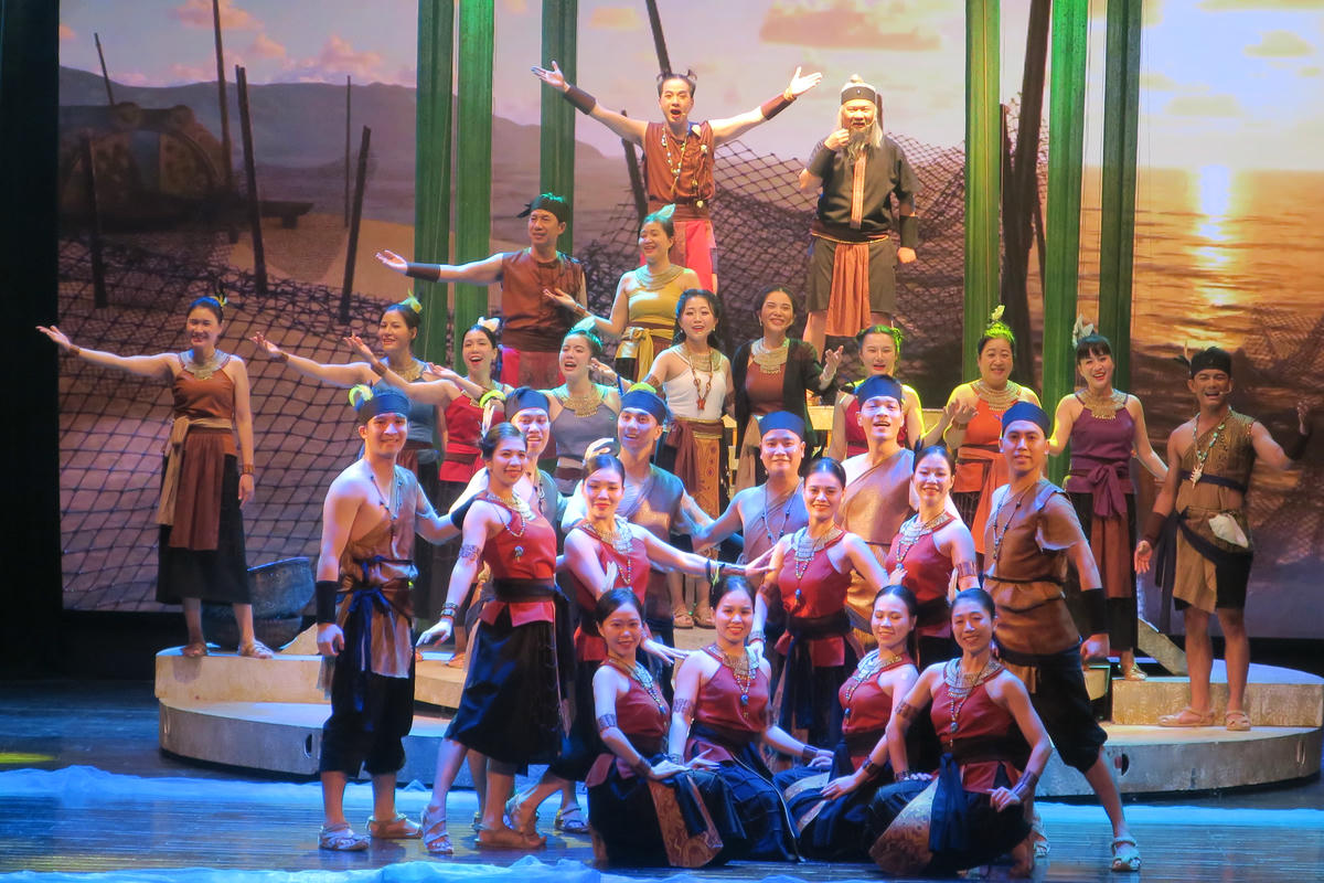 Vở nhạc kịch “Biển Mơ - Ước hẹn Kim Giao” thuộc chương trình Sân khấu truyền hình Hải Phòng, do Nhà hát Nghệ thuật Đương đại Hải Phòng thực hiện. Ảnh: PT. 