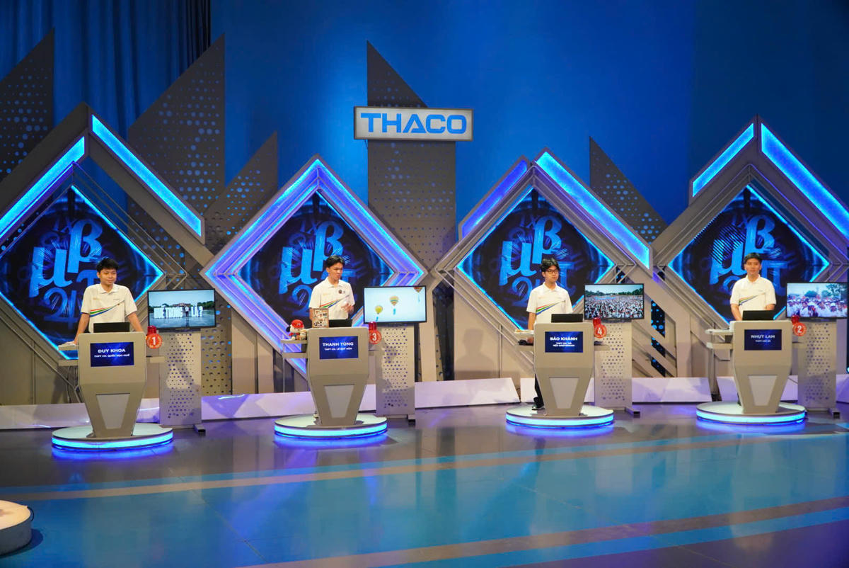 4 nam sinh chiến thắng tại các cuộc thi quý  tranh tài tại Chung kết Đường lên đỉnh Olympia 2025. Ảnh: BTC