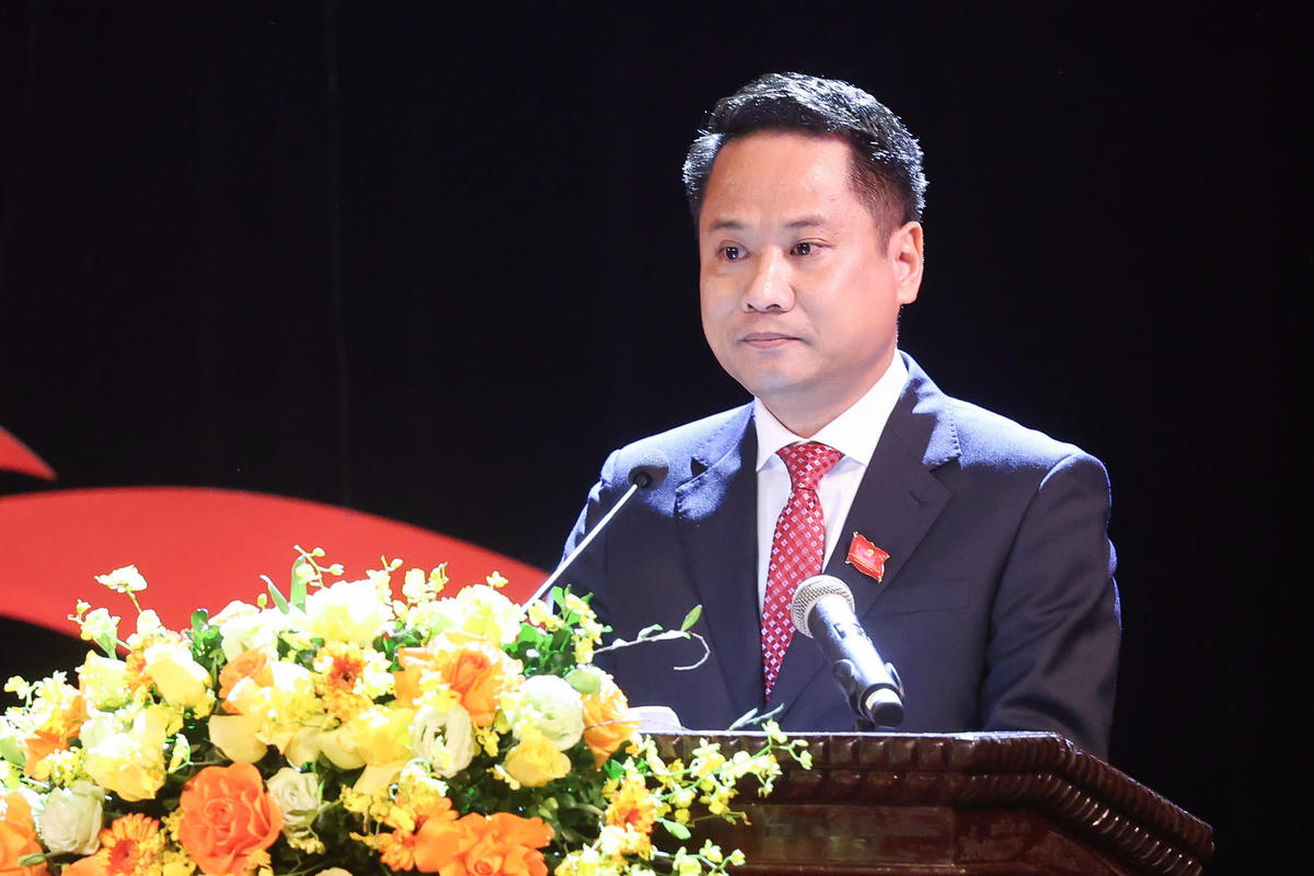 Tổng Biên tập Báo Đại đoàn kết Trương Thành Trung phát biểu tại chương trình. Ảnh: Quang Vinh.