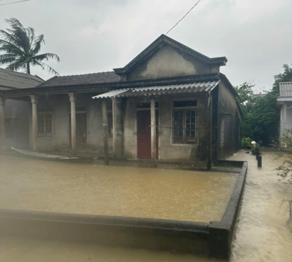 Mưa lớn gây ngập lụt tại tỉnh Quảng Trị. Ảnh: CTV.