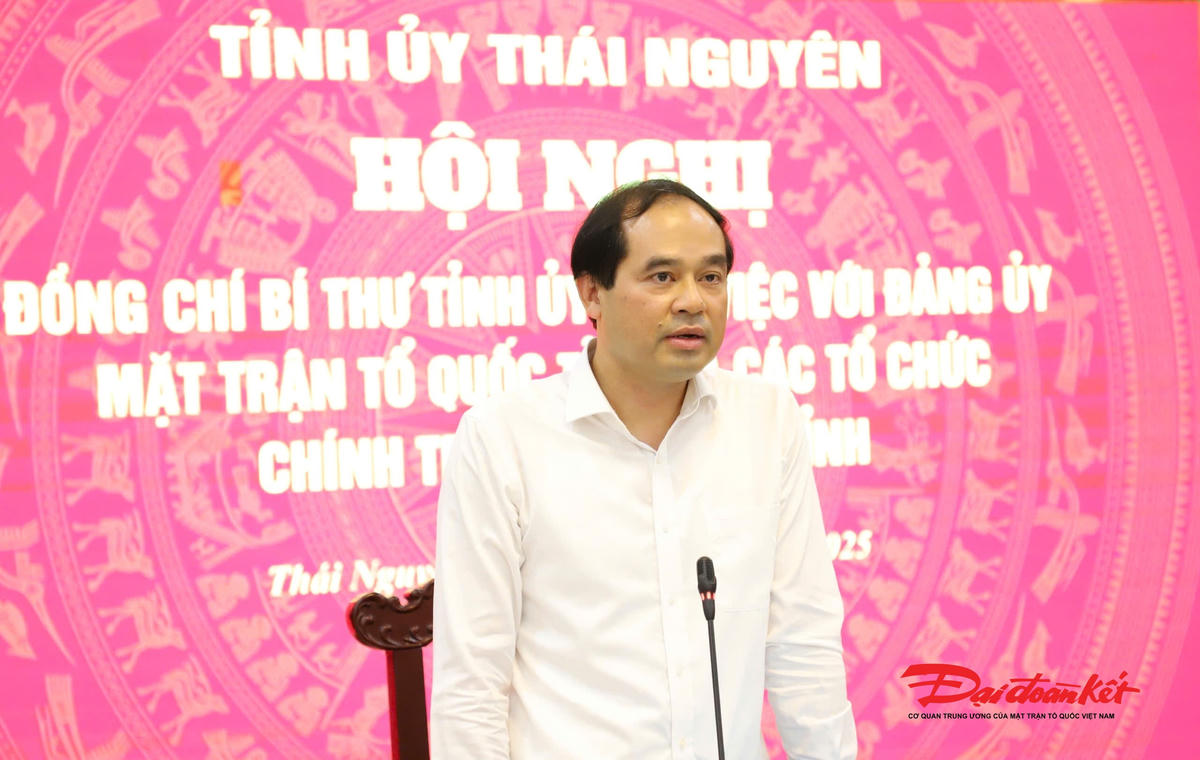 Bí thư Tỉnh ủy Thái Nguyên Trịnh Xuân Trường phát biểu. Ảnh: Thu Huệ.