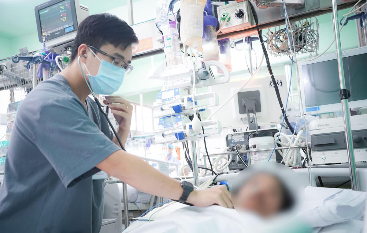 Sau hơn 10 ngày điều trị tích cực, tim bệnh nhân phục hồi dần. Ảnh: BV