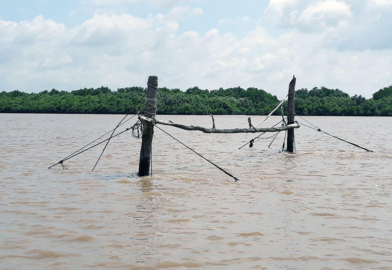 Một dàn đáy trên sông Ba Lai.