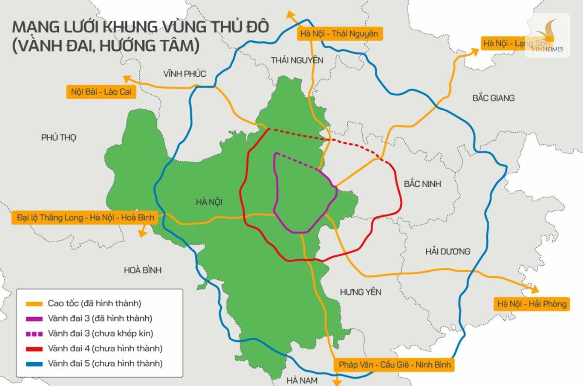 Bản đồ Vành đai 4 Hà Nội