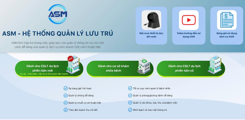 Phần mềm thông báo lưu trú ASM cho phép các cơ sở quét mã QR trên thẻ căn cước để thực hiện khai báo lưu trú.