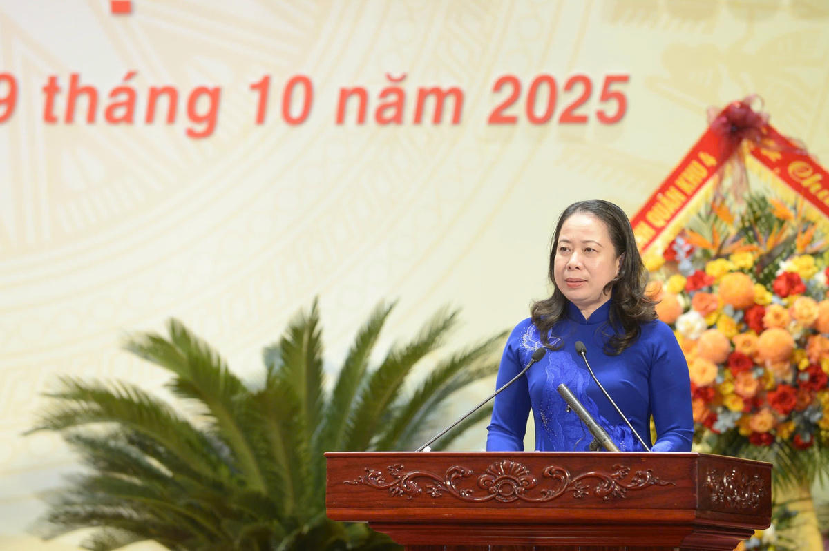 Phó Chủ tịch nước Võ Thị Ánh Xuân phát biểu chỉ đạo tại Đại hội. Ảnh: Minh Hiếu